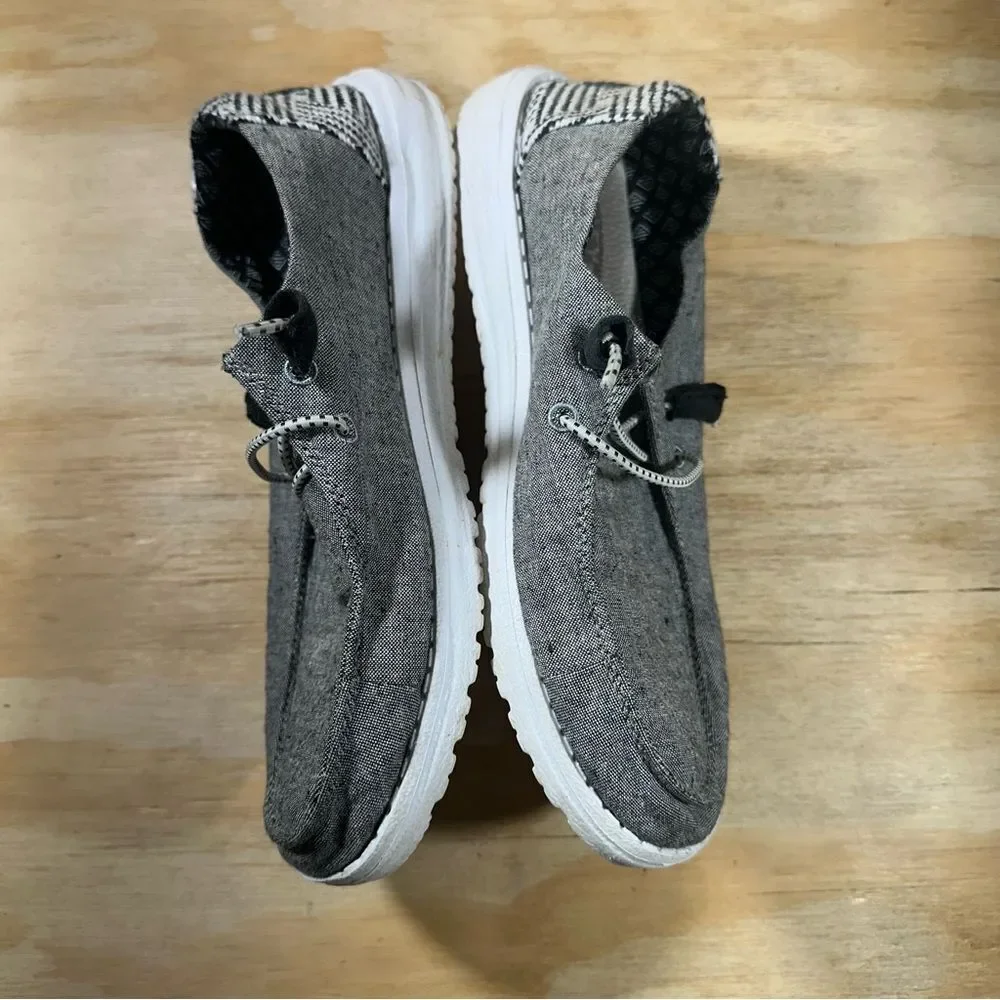 Hey Dude Wendy Chambray Gray Slip-On Shoes Women’s Size 7